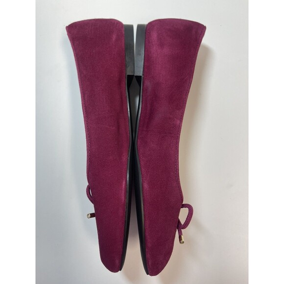 STUART WEITZMAN Gabby Bow Detailed Suede Flats In Berry Sz 6.5 New - Picture 5 of 12
